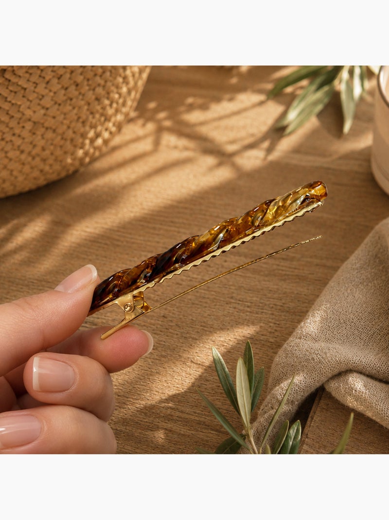 Lot de 2 barrettes cheveux à grands maillons Champagne - Kiabi