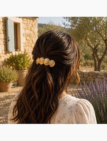 Lot de 2 barrettes cheveux motif coquillage