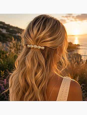 Lot de 2 barrettes cheveux motif coquillage