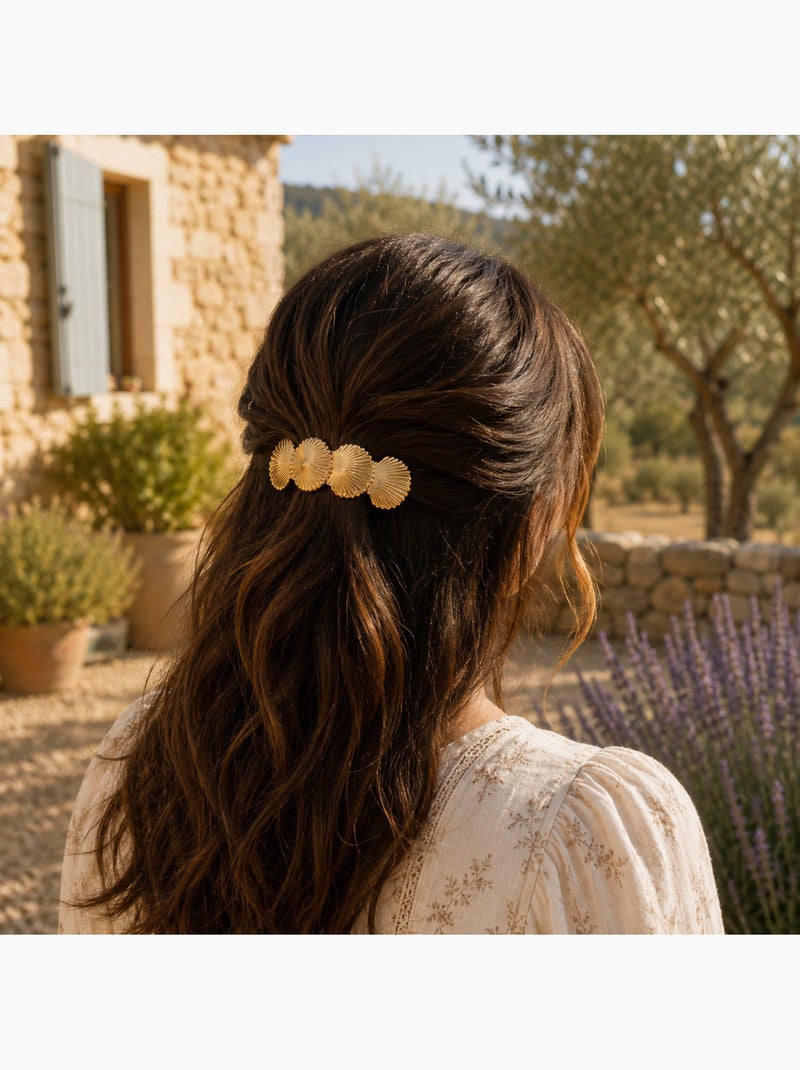 Lot de 2 barrettes cheveux motif coquillage Doré/or - Kiabi