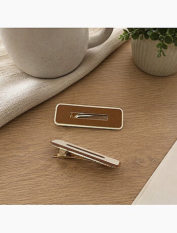 Lot de 2 barrettes cheveux rectangulaires minimalistes