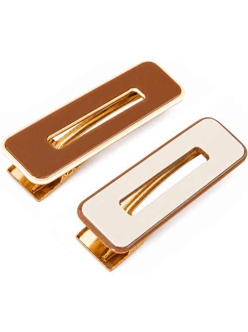 Lot de 2 barrettes cheveux rectangulaires minimalistes - Kiabi Lot de 2 barrettes cheveux rectangulaires minimalistes - Kiabi