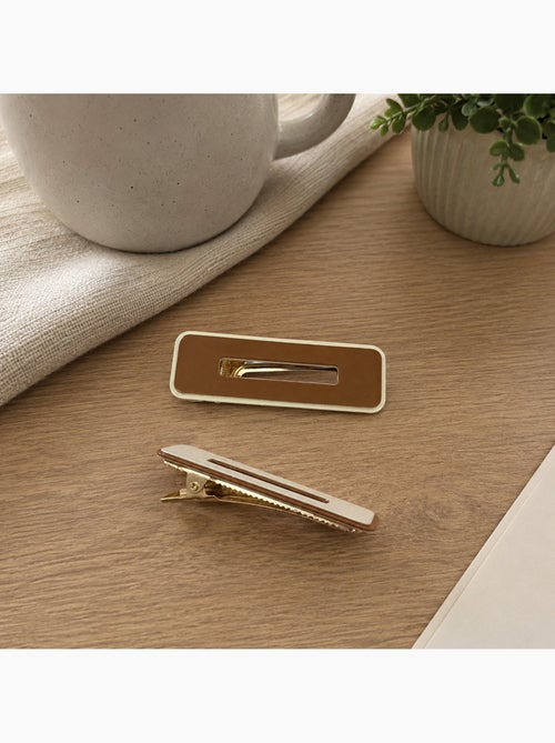 Lot de 2 barrettes cheveux rectangulaires minimalistes - Kiabi Lot de 2 barrettes cheveux rectangulaires minimalistes - Kiabi