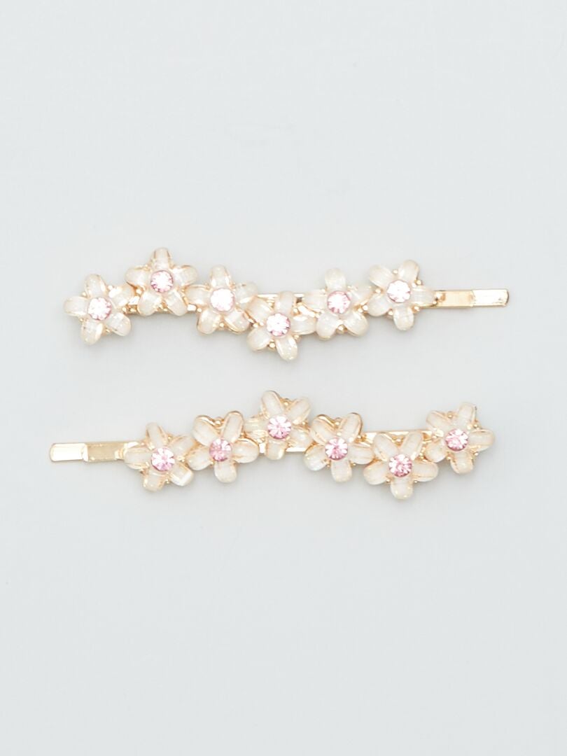 Barrettes à Cheveux Strass - 2 Clips Goutte D'Eau + 2 Clips Mot Diamant | Argenté | Pour Style Élégant Et Occasions Spéciales