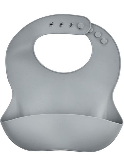 Lot de 2 bavoirs - thermobaby - silicone - vert cactus et gris - etanches et réglables - Kiabi
