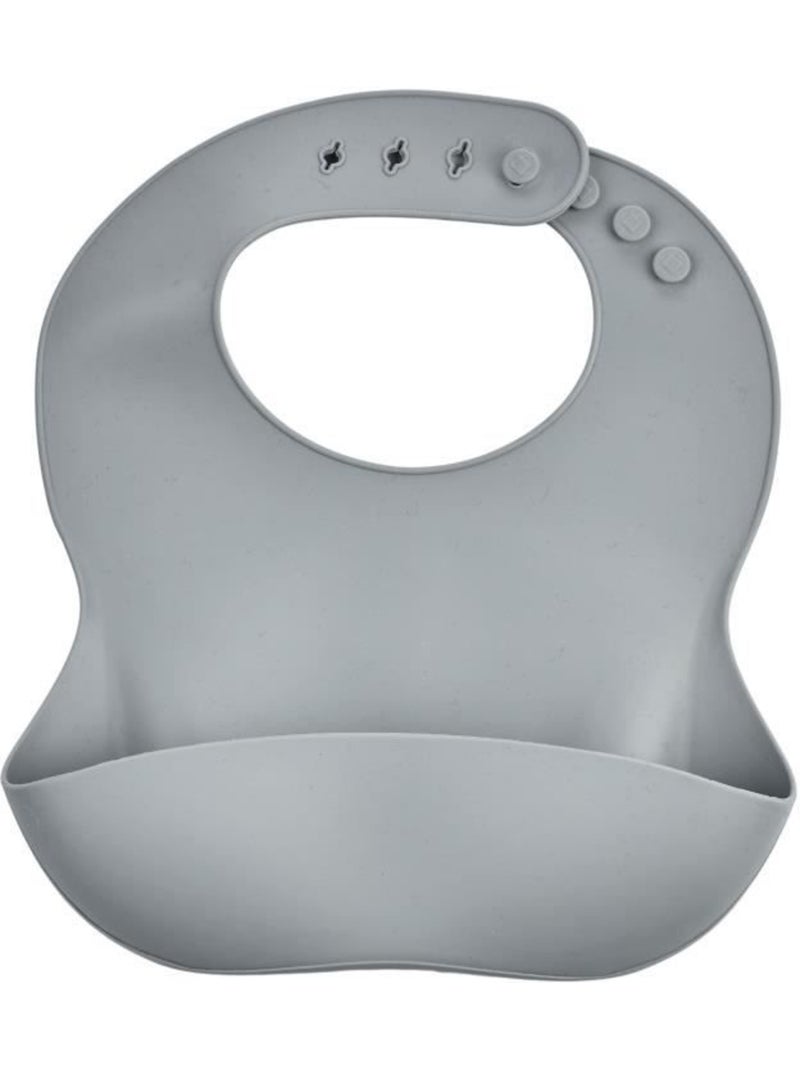 Lot de 2 bavoirs - thermobaby - silicone - vert cactus et gris - etanches et réglables Vert - Kiabi