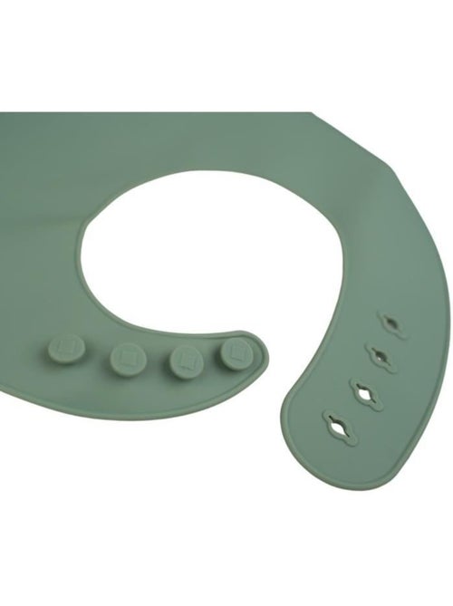 Lot de 2 bavoirs - thermobaby - silicone - vert cactus et gris - etanches et réglables - Kiabi