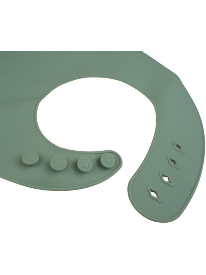 Lot de 2 bavoirs - thermobaby - silicone - vert cactus et gris - etanches et réglables Vert - Kiabi