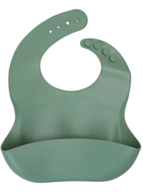 Lot de 2 bavoirs - thermobaby - silicone - vert cactus et jaune miel - etanches et réglables - Kiabi