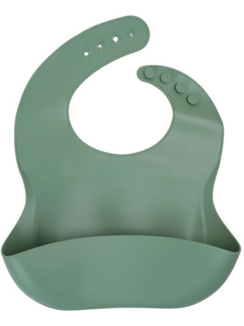 Lot de 2 bavoirs - thermobaby - silicone - vert cactus et jaune miel - etanches et réglables Vert - Kiabi