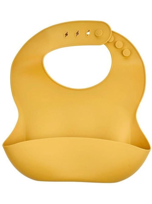 Lot de 2 bavoirs - thermobaby - silicone - vert cactus et jaune miel - etanches et réglables - Kiabi