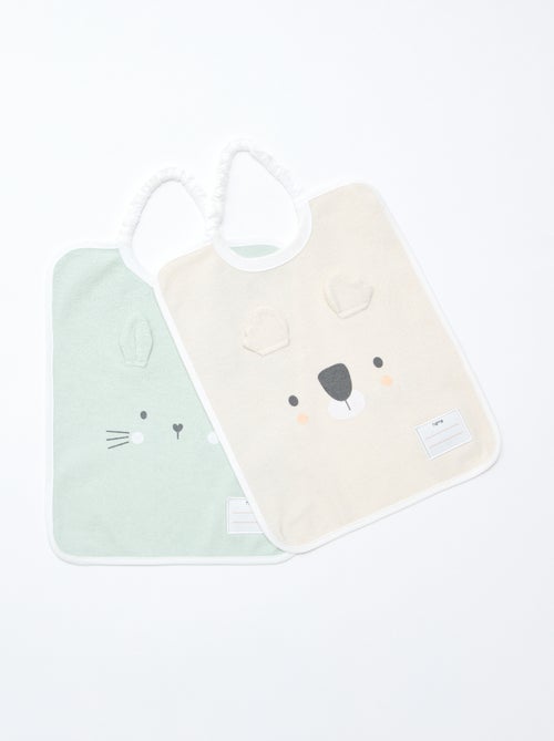 Lot de 2 bavoirs à enfiler par la tête - Kiabi