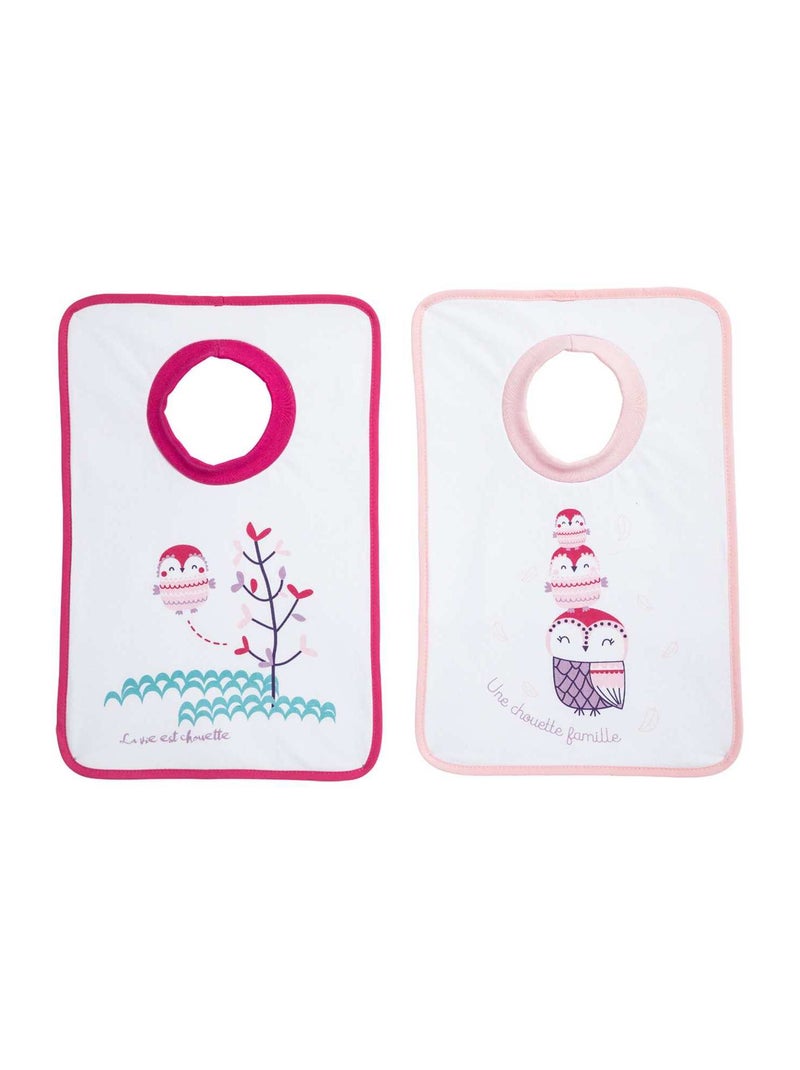 Lot de 2 bavoirs à enfiler rose - Kiabi