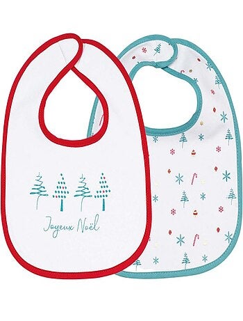 Lot de 2 bavoirs de Noël 1er âge