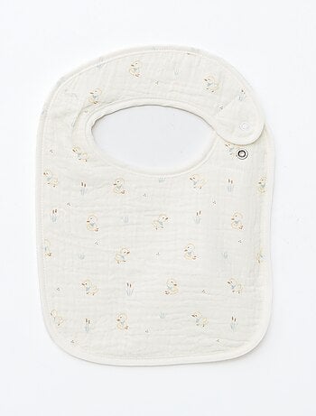 Lot de 2 bavoirs en gaze de coton doublure en éponge