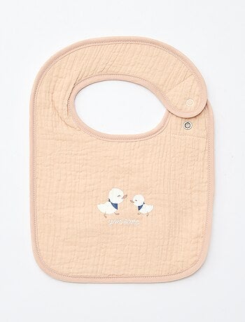 Lot de 2 bavoirs en gaze de coton doublure en éponge