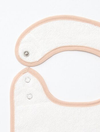 Lot de 2 bavoirs en gaze de coton doublure en éponge