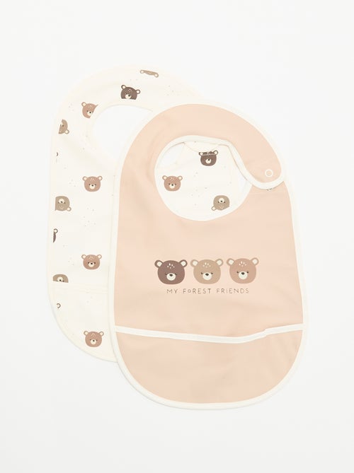 Lot de 2 bavoirs imperméables avec imprimé - Kiabi