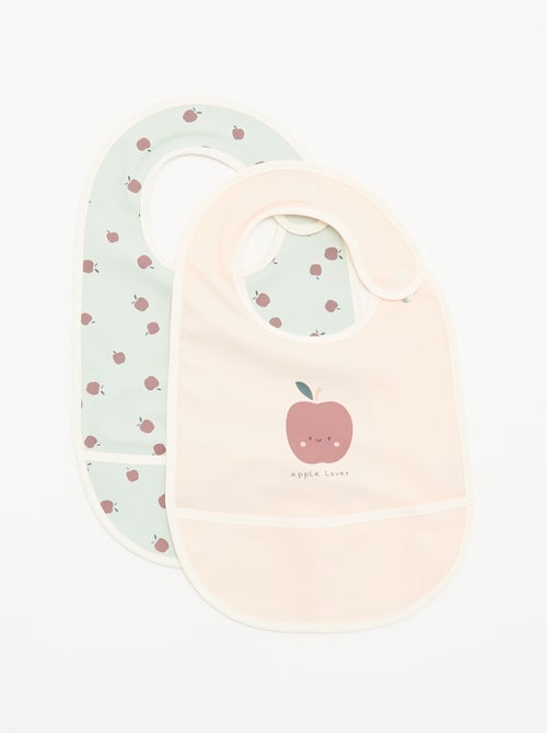 Lot de 2 bavoirs imperméables avec imprimé - Kiabi