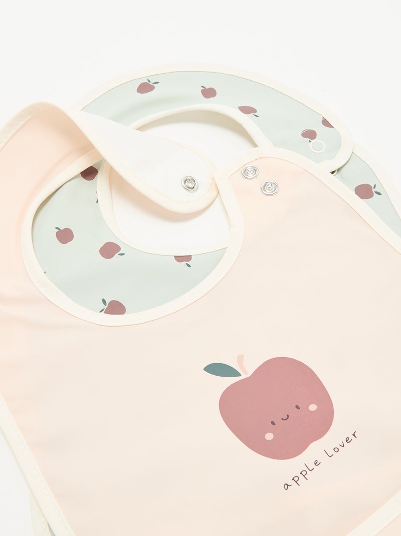 Lot de 2 bavoirs imperméables avec imprimé Bleu - Kiabi