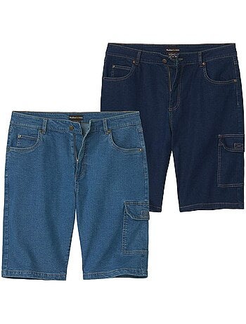 Lot de 2 bermudas cargo en jean léger - atlas for men