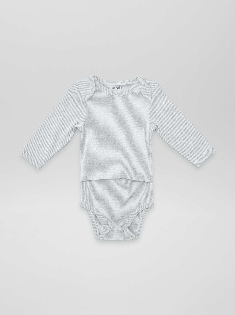 Lot de 2 bodies - collection facile à enfiler Gris/blanc - Kiabi