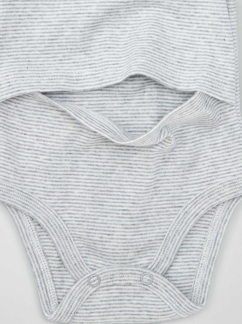 Lot de 2 bodies - collection facile à enfiler Gris/blanc - Kiabi
