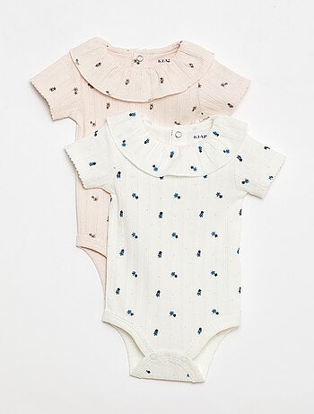 Lot de 2 bodies à col volanté