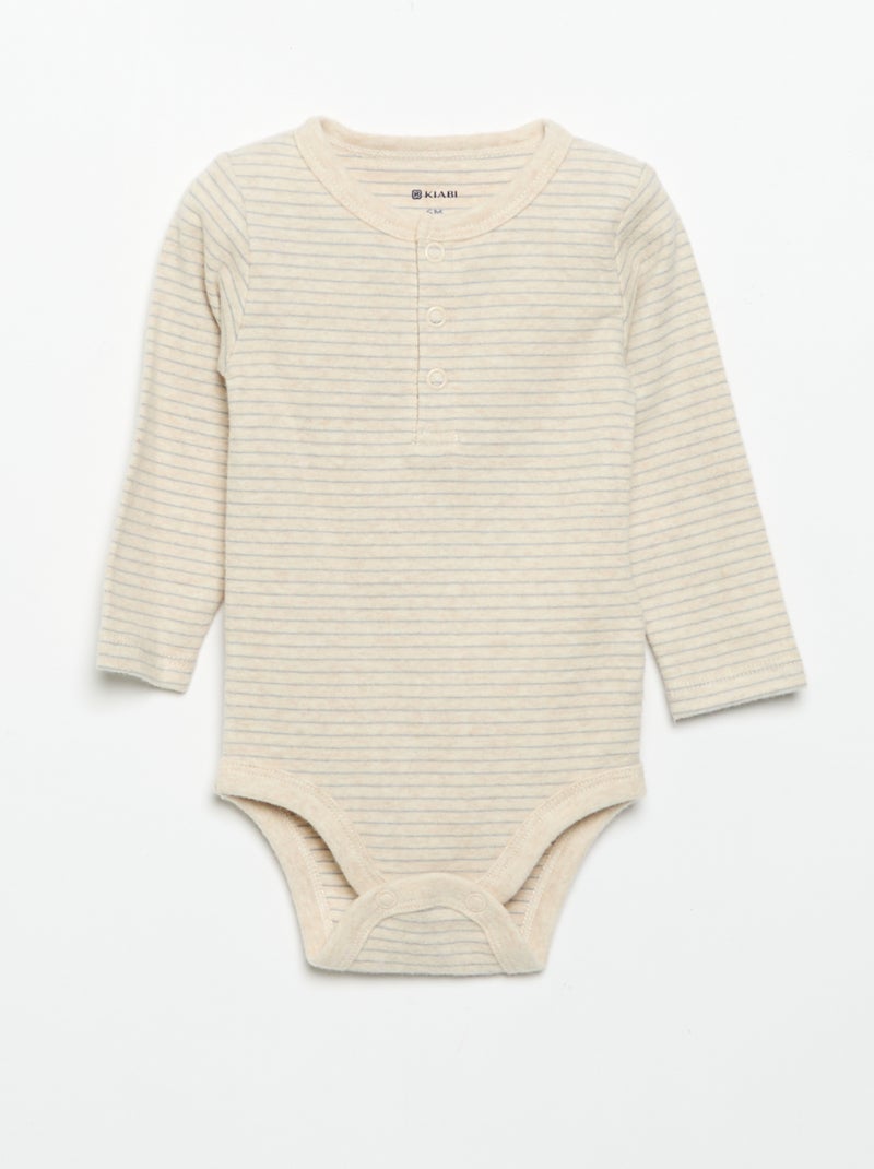 Lot de 2 bodies à manches longues Beige - Kiabi