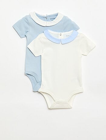 Lot de 2 bodies avec col claudine