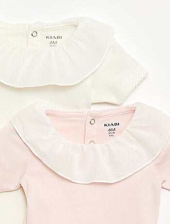 Lot de 2 bodies avec col claudine