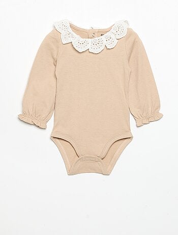 Lot de 2 bodies avec col en broderie anglaise