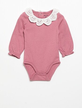 Lot de 2 bodies avec col en broderie anglaise