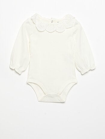 Lot de 2 bodies avec col en broderie anglaise