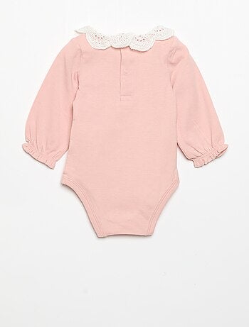 Lot de 2 bodies avec col en broderie anglaise