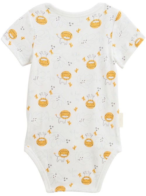 Lot de 2 bodies bébé manches courtes ouverture croisée elio - Kiabi