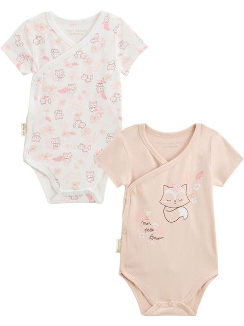 Lot de 2 bodies bébé manches courtes ouverture croisée louison - Kiabi Lot de 2 bodies bébé manches courtes ouverture croisée louison - Kiabi