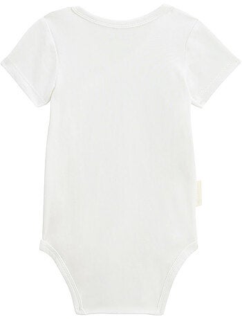 Lot de 2 bodies bébé manches courtes ouverture croisée noisette