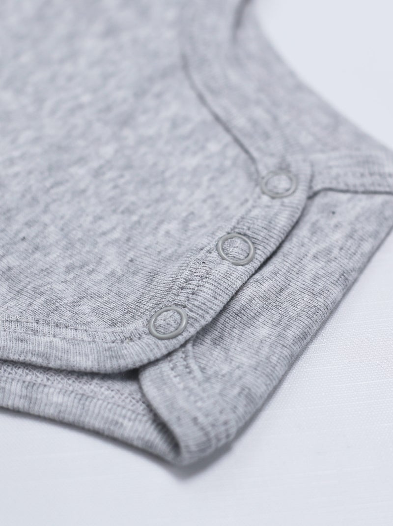 Lot de 2 bodies bébé manches longues Gris - Kiabi
