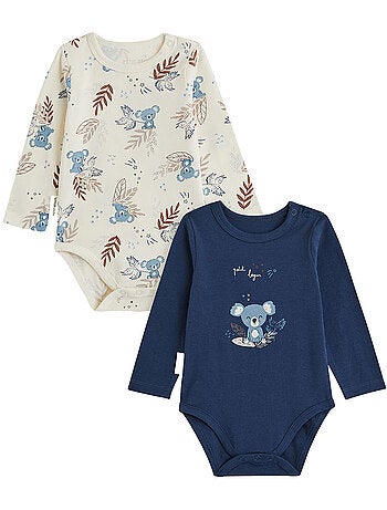 Lot de 2 bodies bébé manches longues mathéo