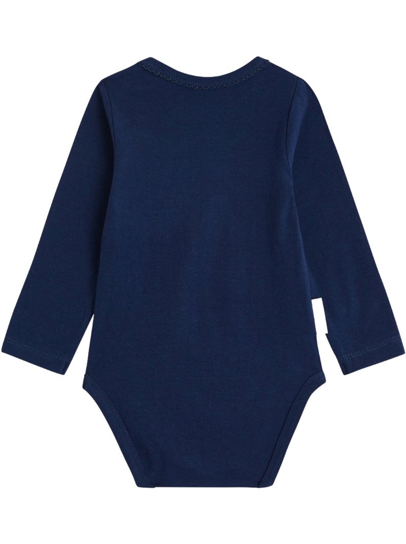 Lot de 2 bodies bébé manches longues ollie Bleu - Kiabi