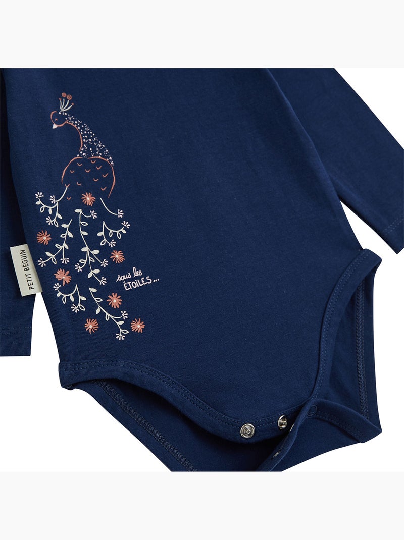 Lot de 2 bodies bébé manches longues ollie Bleu - Kiabi