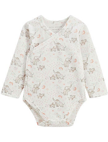 Lot de 2 bodies bébé manches longues ouverture croisée badian