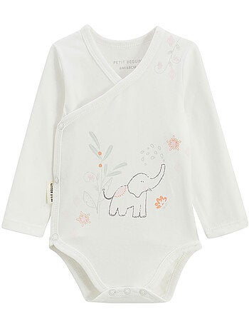 Lot de 2 bodies bébé manches longues ouverture croisée badian