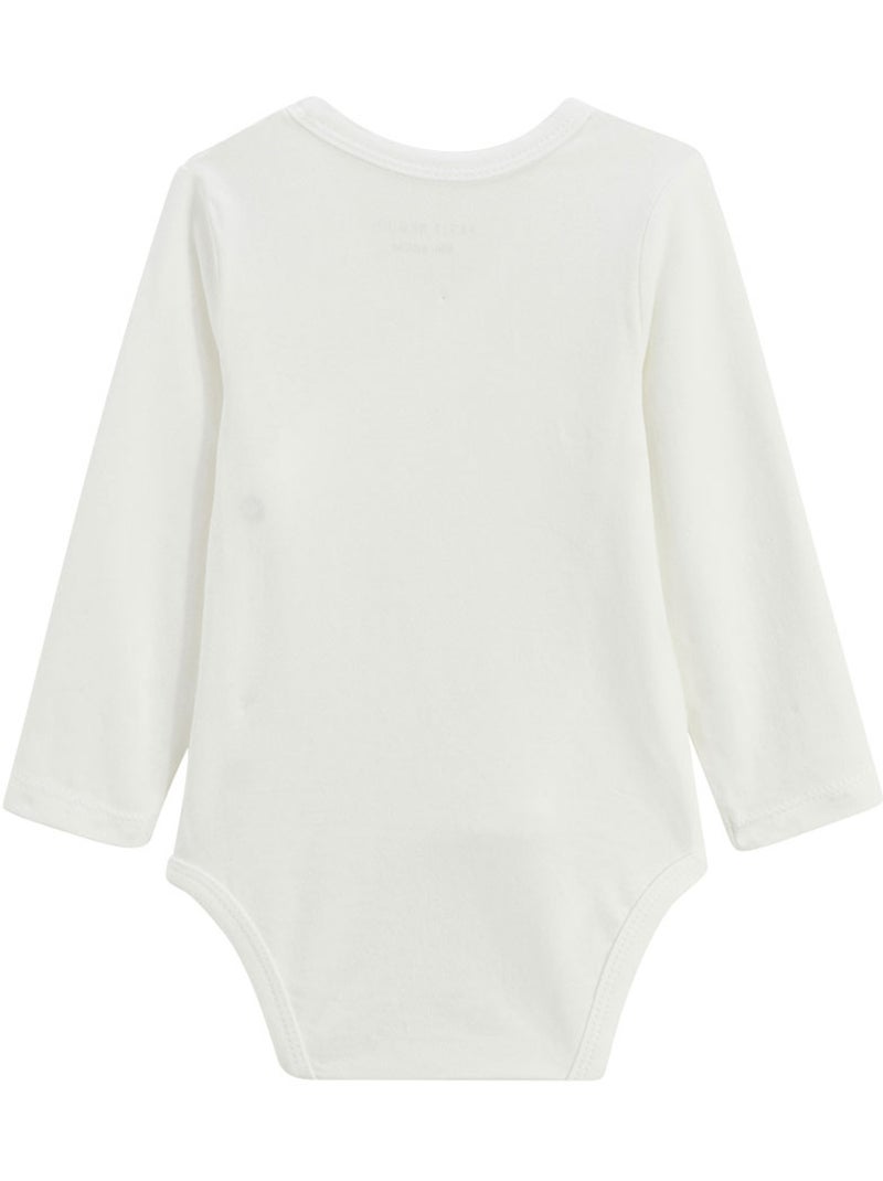 Lot de 2 bodies bébé manches longues ouverture croisée badian Ecru - Kiabi