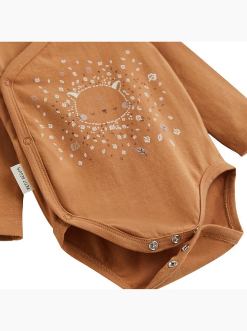 Lot de 2 bodies bébé manches longues ouverture croisée caramel - Kiabi Lot de 2 bodies bébé manches longues ouverture croisée caramel - Kiabi