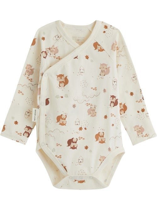 Lot de 2 bodies bébé manches longues ouverture croisée caramel - Kiabi Lot de 2 bodies bébé manches longues ouverture croisée caramel - Kiabi