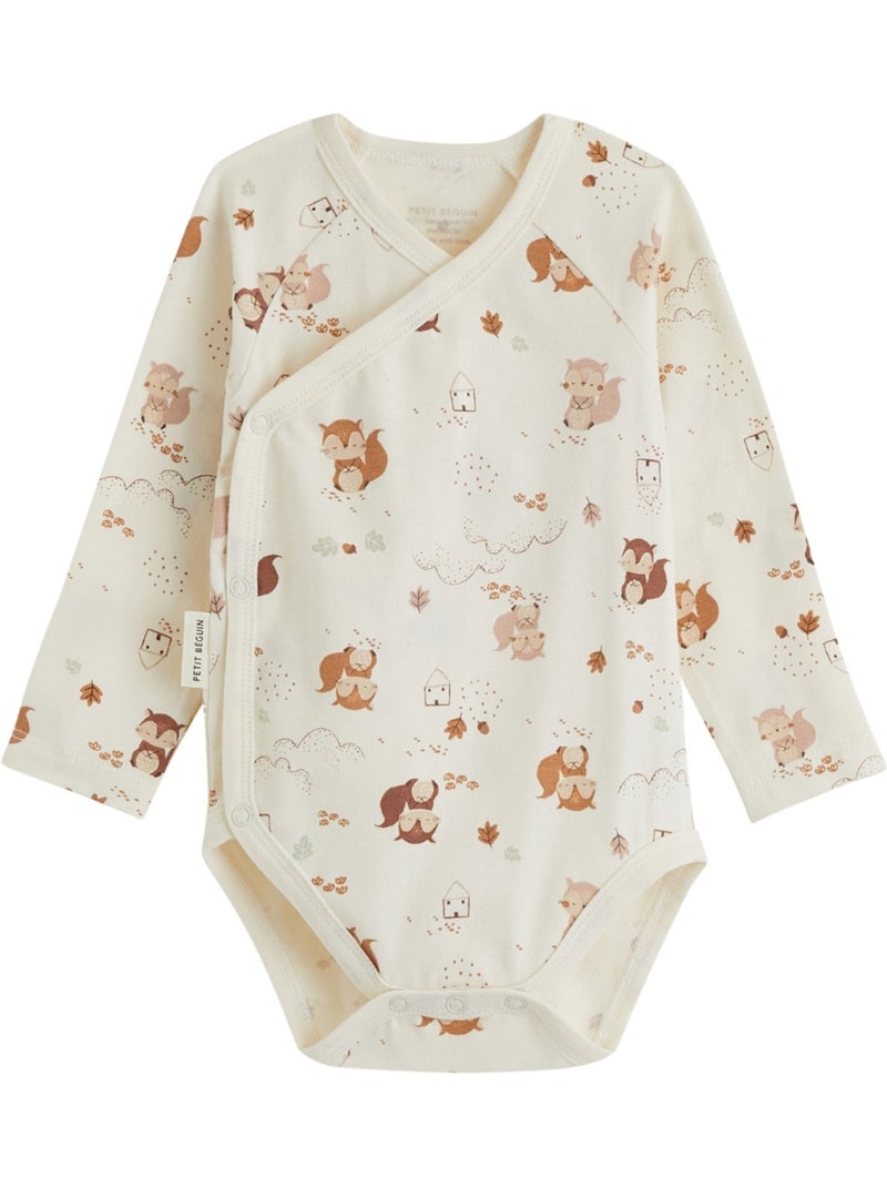 Lot de 2 bodies bébé manches longues ouverture croisée caramel Marron - Kiabi