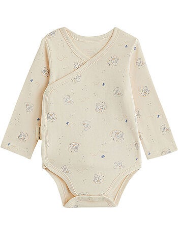 Lot de 2 bodies bébé manches longues ouverture croisée voix lactée