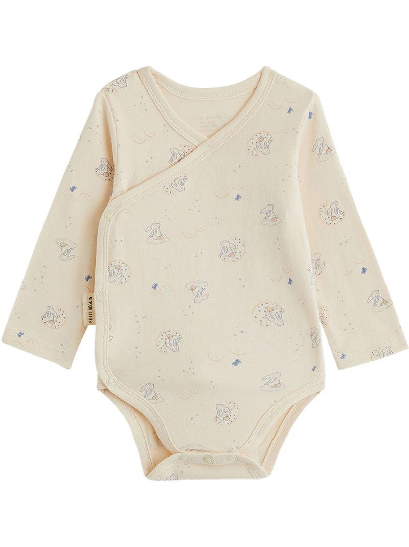 Lot de 2 bodies bébé manches longues ouverture croisée voix lactée Bleu - Kiabi